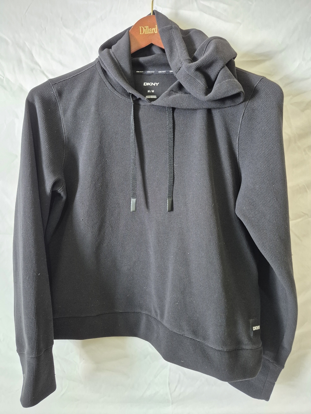 DKNY Black Waffle Knit Hoodie